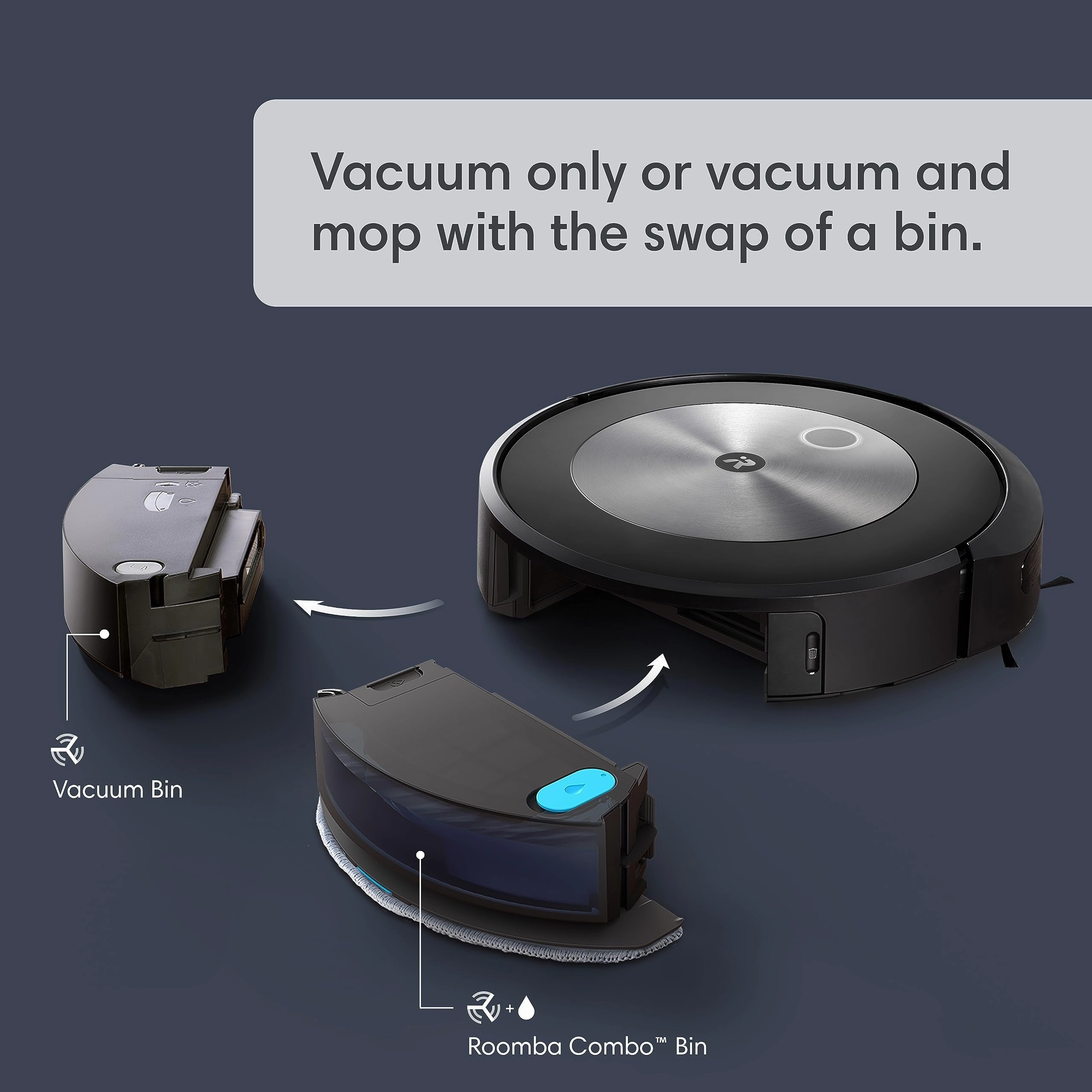 Roomba Combo j5 Robot - 2-in-1 Vacuum with Optional Mopping. Identifies & Avoids Obstacles Like Pet Waste & Cords. Clean