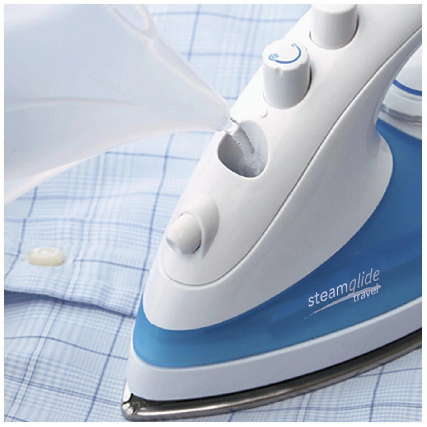 Russell Hobbs 760W Steam Glide Travel Iron - White & Blue | 22470