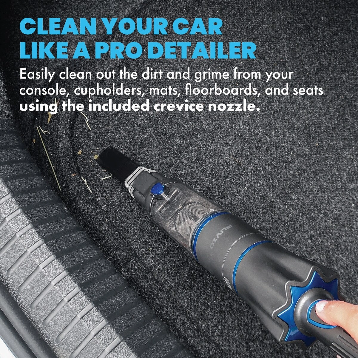 Ruvio Pro Cordless 17'' Rechargeable Hand Vacuum for Home and Car