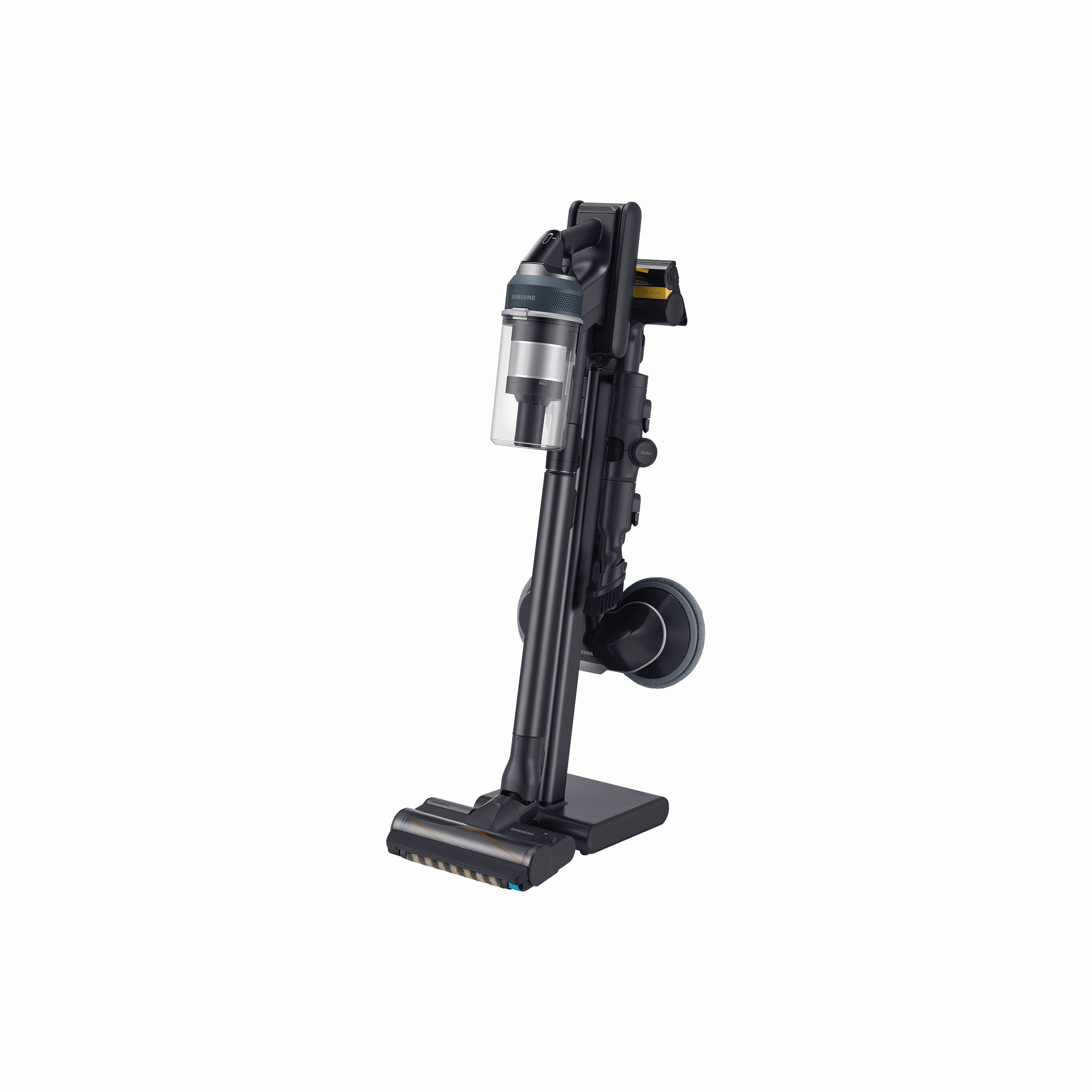 Samsung Jet 95 Pro Cordless Stick Vacuum Cleaner. Max 210W Suction Power with Spray Spinning Sweeper Black Chrometal | VS20C9547TB/EU