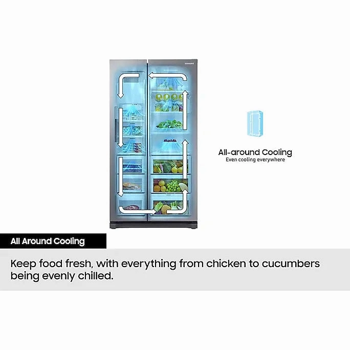 Samsung Series 6 SpaceMax Bespoke AI 640L Freestanding Fridge Freezer - Black Doi | RS70F64KEFEU