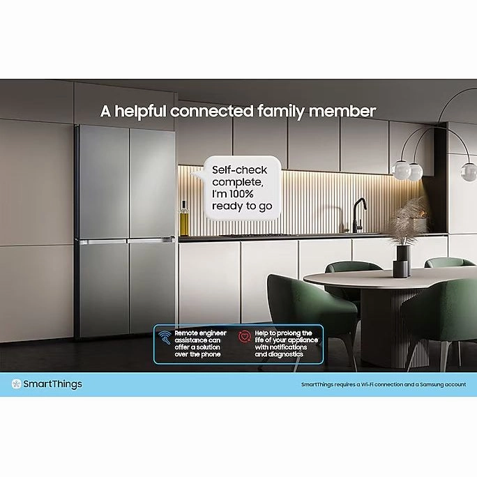 Samsung Series 6 SpaceMax Bespoke AI 640L Freestanding Fridge Freezer - Black Doi | RS70F64KEFEU