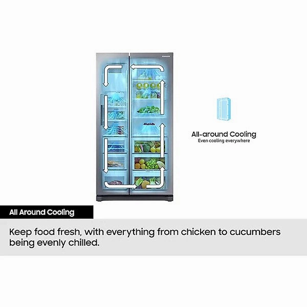 Samsung Series 6 SpaceMax Bespoke AI 640L Freestanding Fridge Freezer - Silver | RS70F64KETEU