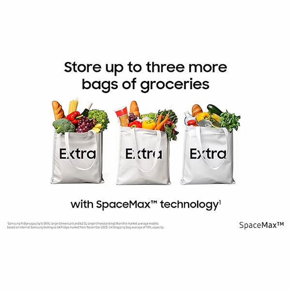 Samsung Series 6 SpaceMax Bespoke AI 640L Freestanding Fridge Freezer - Silver | RS70F64KETEU