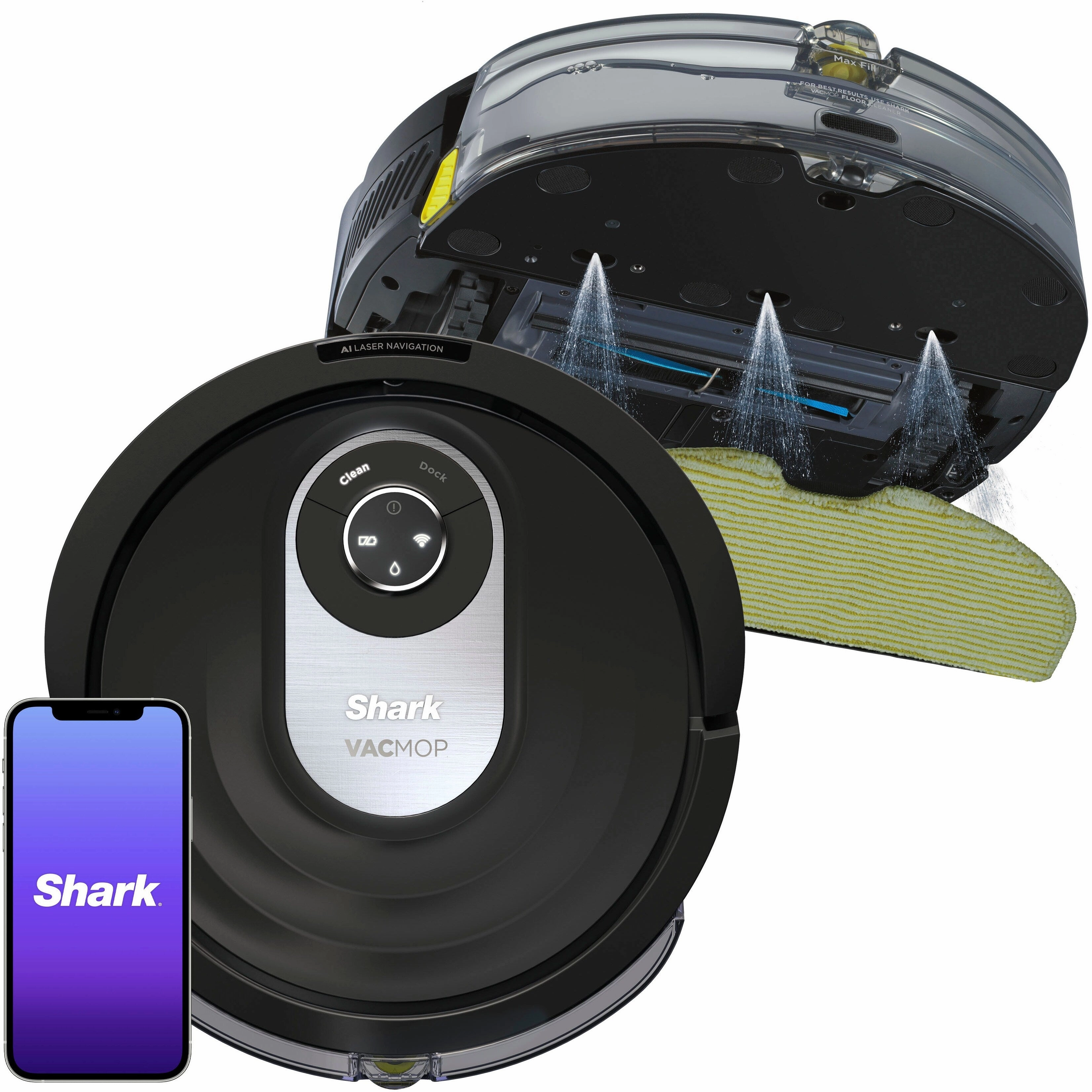 Shark AV2001WD 2-in-1 Robot Vacuum and Mop with Self-Cleaning Brushroll