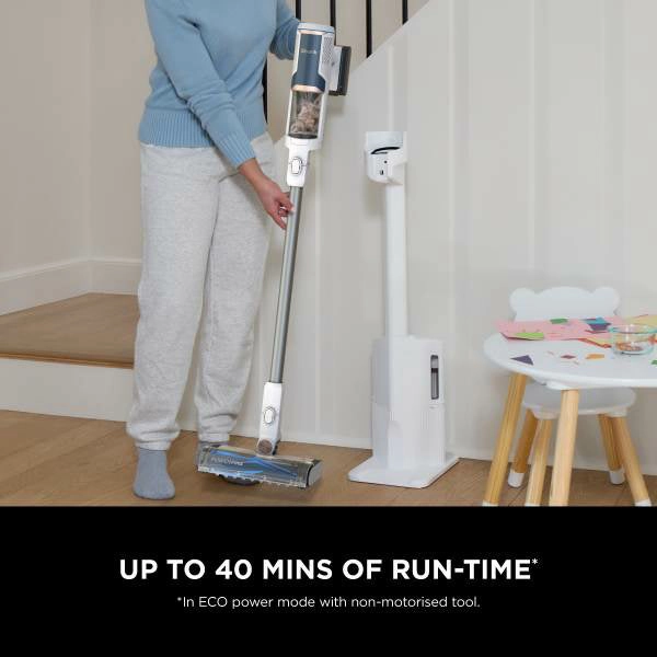 Shark Cordless Stick Vacuum Cleaner With Auto Empty System - White & Blue | BU3521UK