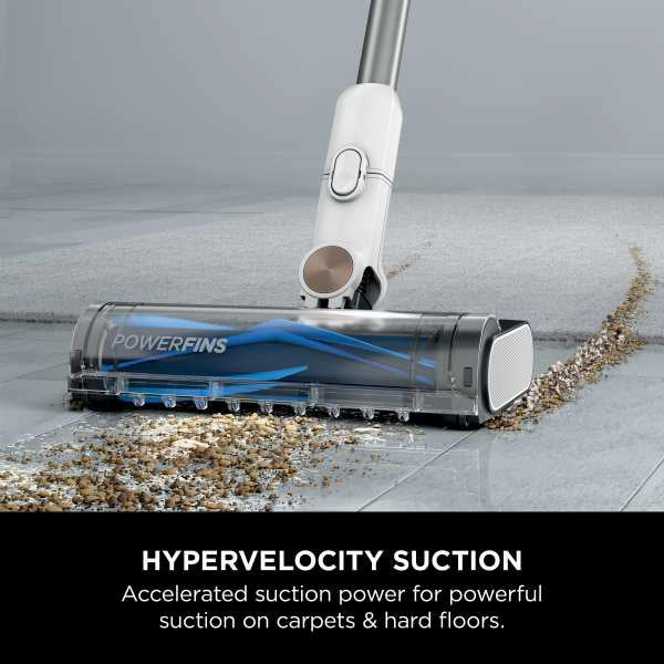Shark Cordless Stick Vacuum Cleaner With Auto Empty System - White & Blue | BU3521UK