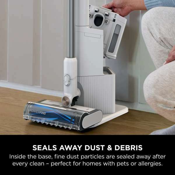Shark Cordless Stick Vacuum Cleaner With Auto Empty System - White & Blue | BU3521UK