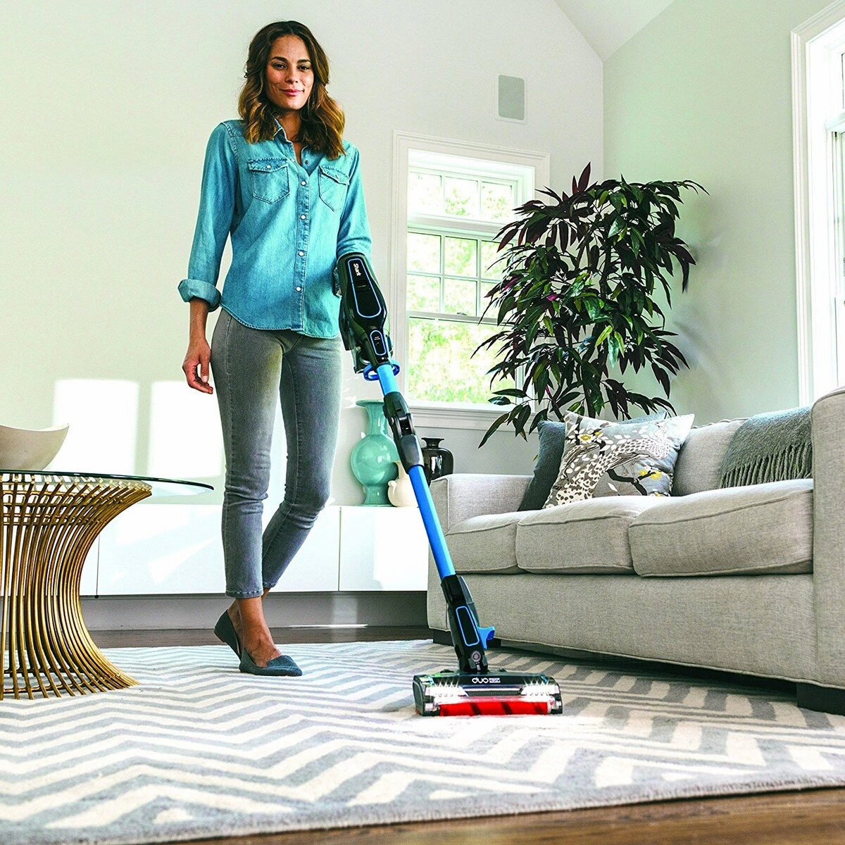 Shark IONFlex 2X DuoClean Cord-Free Ultra Light Blue Vacuum - 13.4 x 10.4 x 45.9