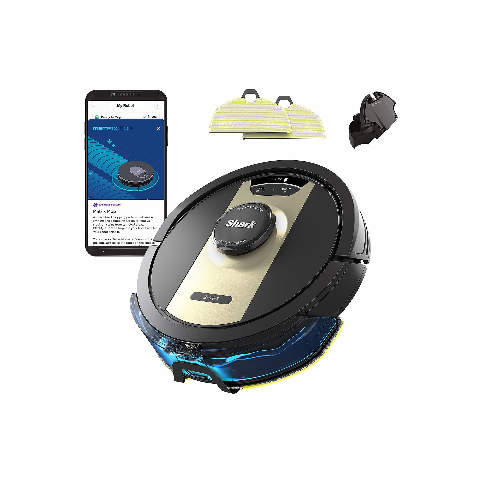 Shark Iq 2-In-1 Robotic Vacuum RV2410WD - BLACK ONE SIZE