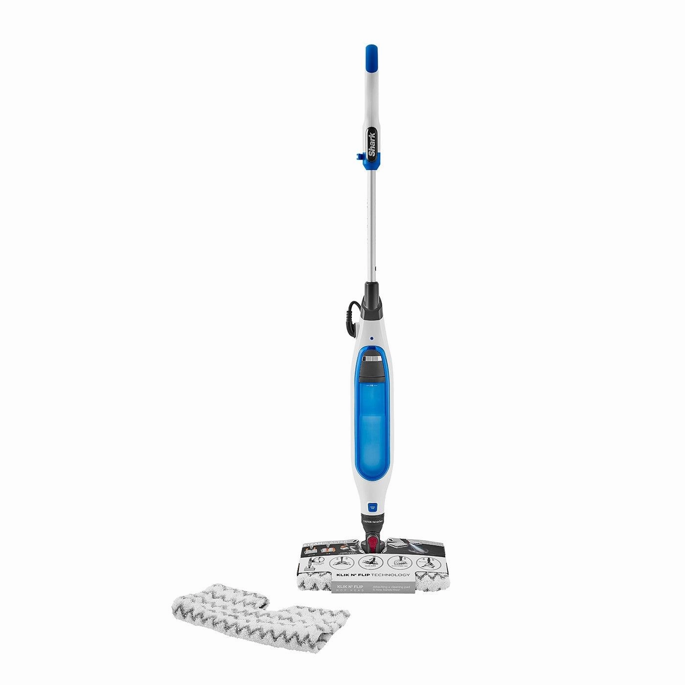 Shark Klik and Flip Manual Steam Pocket Mop - White & Blue | S6001UK