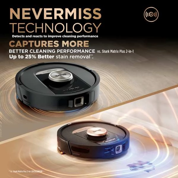 Shark PowerDetect NeverTouch Pro Robot Vacuum Cleaner & Mop with Self-Empty Station - Black | RV2800ZEUK