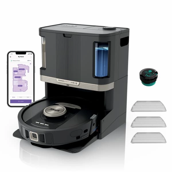 Shark PowerDetect NeverTouch Pro Robot Vacuum Cleaner & Mop with Self-Empty Station - Black | RV2800ZEUK