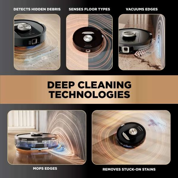 Shark PowerDetect NeverTouch Pro Robot Vacuum Cleaner & Mop with Self-Empty Station - Black | RV2800ZEUK