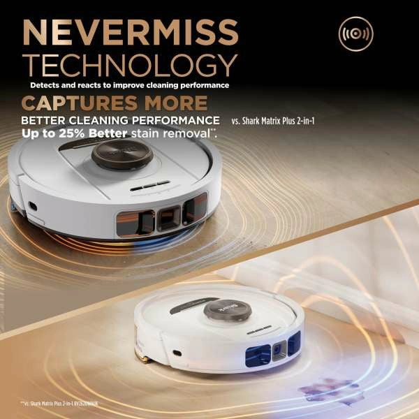 Shark PowerDetect NeverTouch Pro Robot Vacuum Cleaner & Mop with Self-Empty Station - White | RV2800ZEUKWH