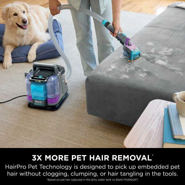 Shark StainStriker HairPro Pet Stain & Spot Vacuum Cleaner - Dark Silver & Force Fuscia | PX250UKT