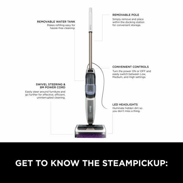 Shark SteamPickUp Bagless Hard Floor Vacuum Cleaner - White | SD200UK