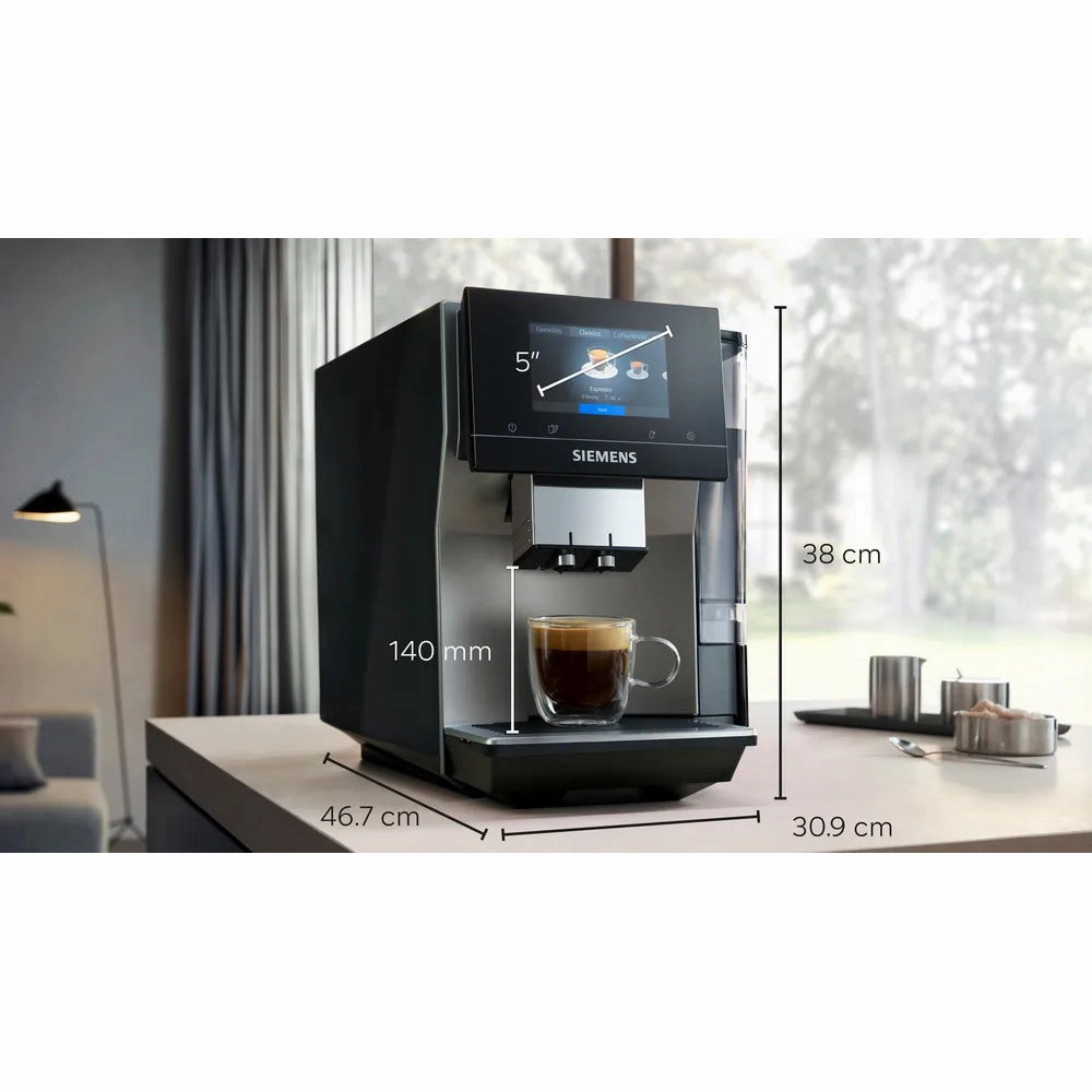 Siemens EQ700 Bean to Cup Coffee Machine - Black & Haze | TP715GB1