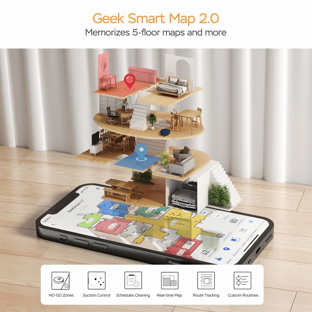 Smart L7 Robot Vacuum Cleaner. LDS Navigation. MAX 2700 PA Suction Robot Mop.Ideal for Pets and Home
