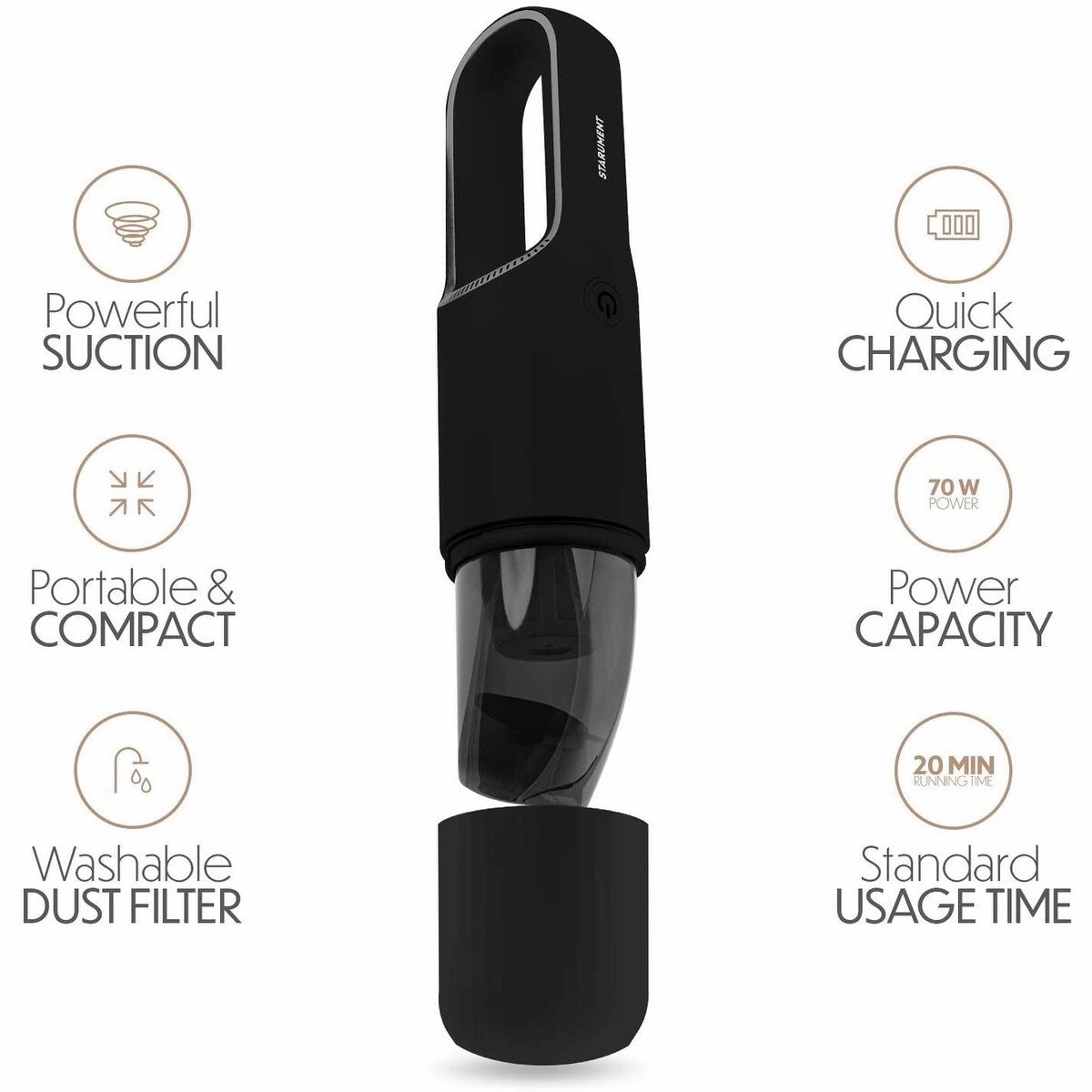 Starument Portable Hand Vacuum Cleaner Handheld Cordless Cleaner