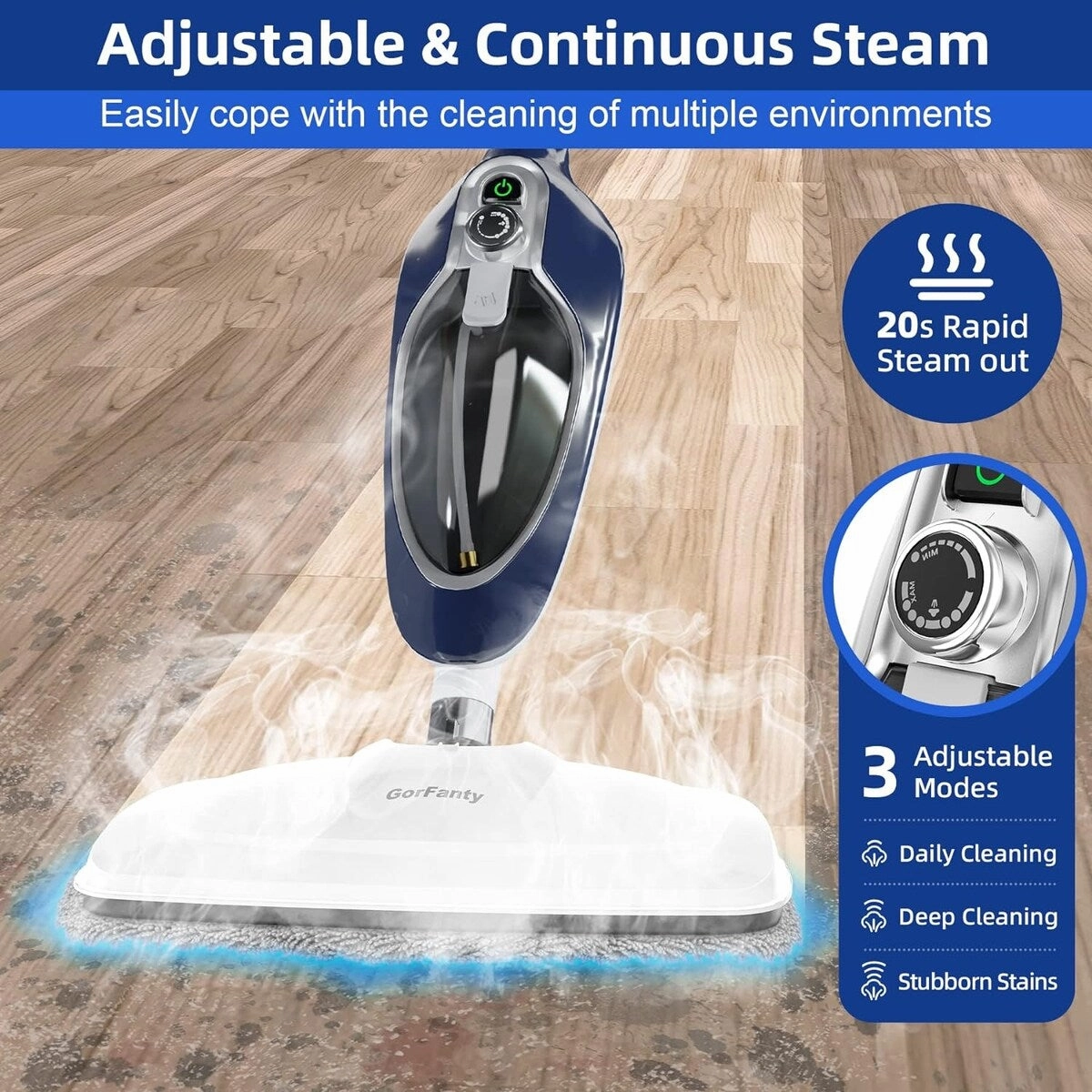 Steam Mop - 10-in-1 Floor Steamer Detachable MultiPurpose Handheld Steam Cleaner