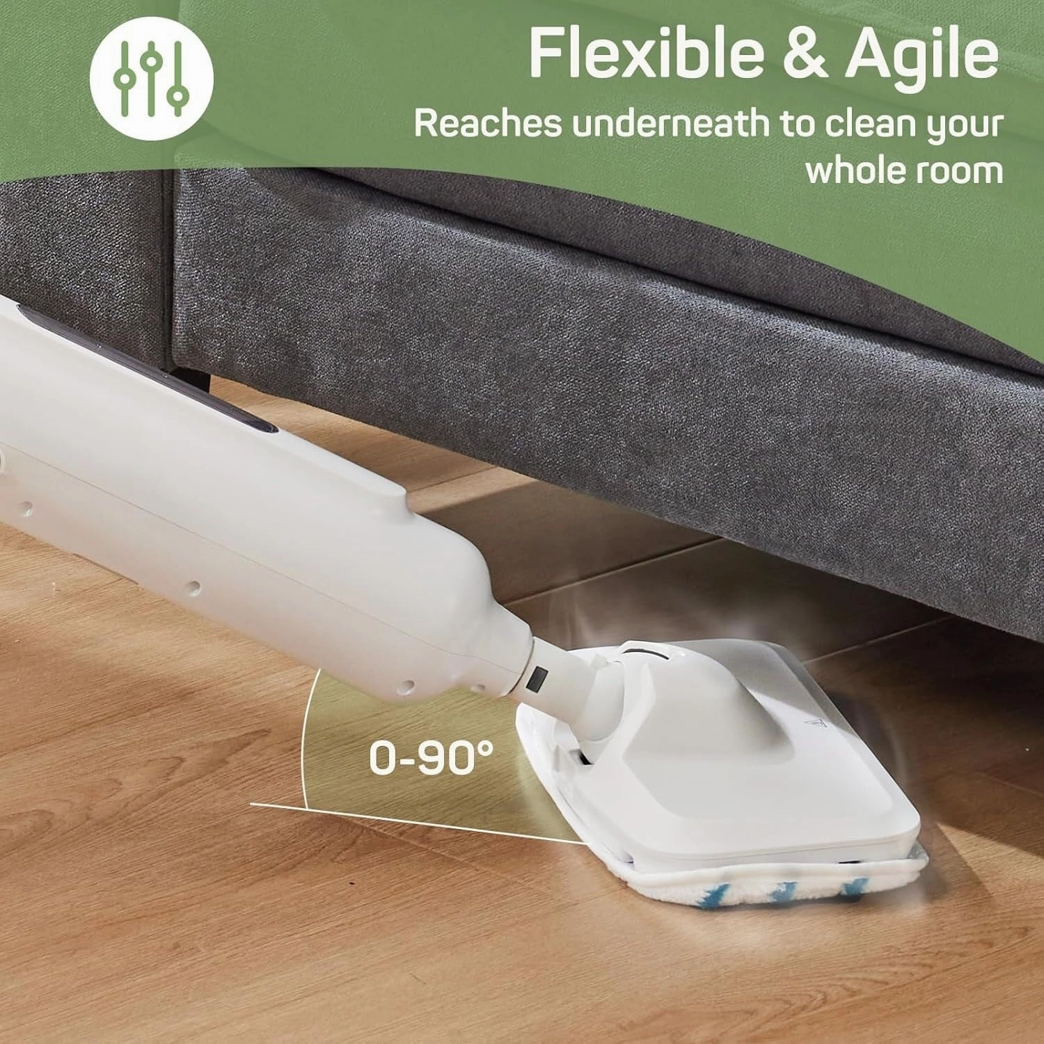 Steam Mop for Floor Cleaning. Lightweight Floor Steamer for Hardwood. Tile. Laminate. and Carpet. Includes 2 Washable Pads