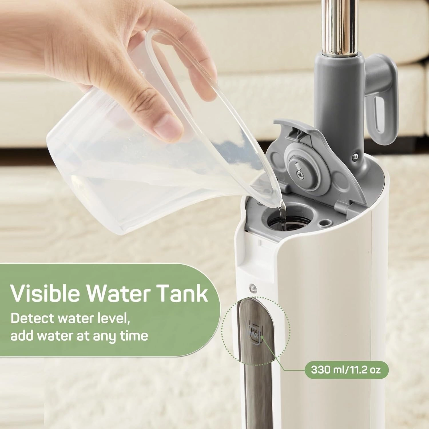 Steam Mop for Floor Cleaning. Lightweight Floor Steamer for Hardwood. Tile. Laminate. and Carpet. Includes 2 Washable Pads