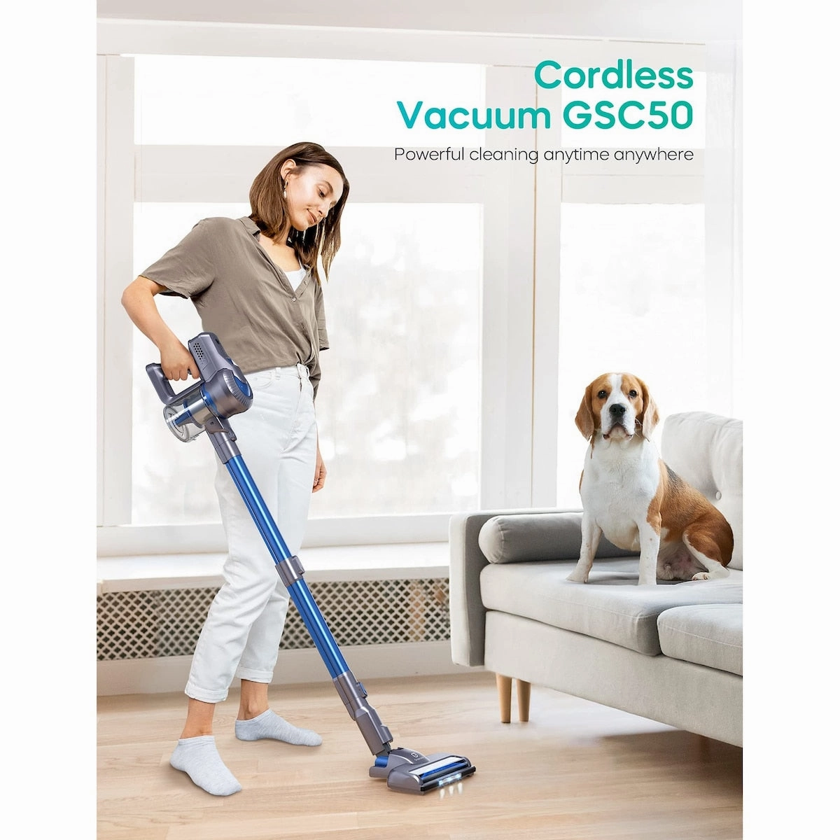 Stick Vacuum 200W with Dual Digital Motor LED Headlights
