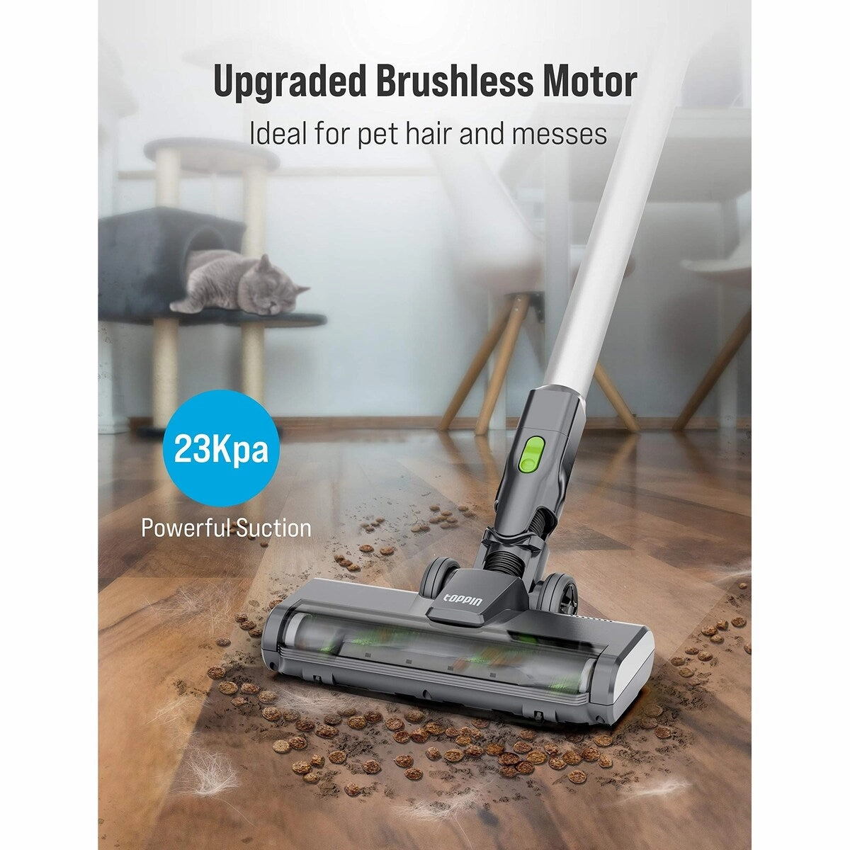 Stick Vacuum Cleaner - 23KPa Powerful Suction 8 in 1 Lightweight