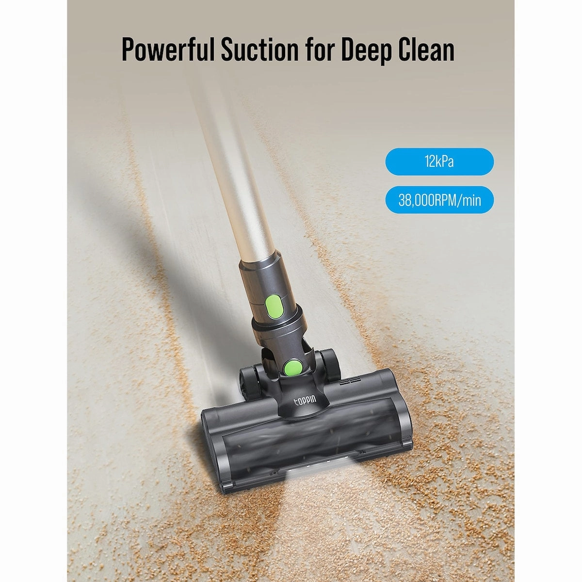 Stick Vacuum Cleaner Cordless - Tangle-Free 6 in 1 Powerful 12Kpa