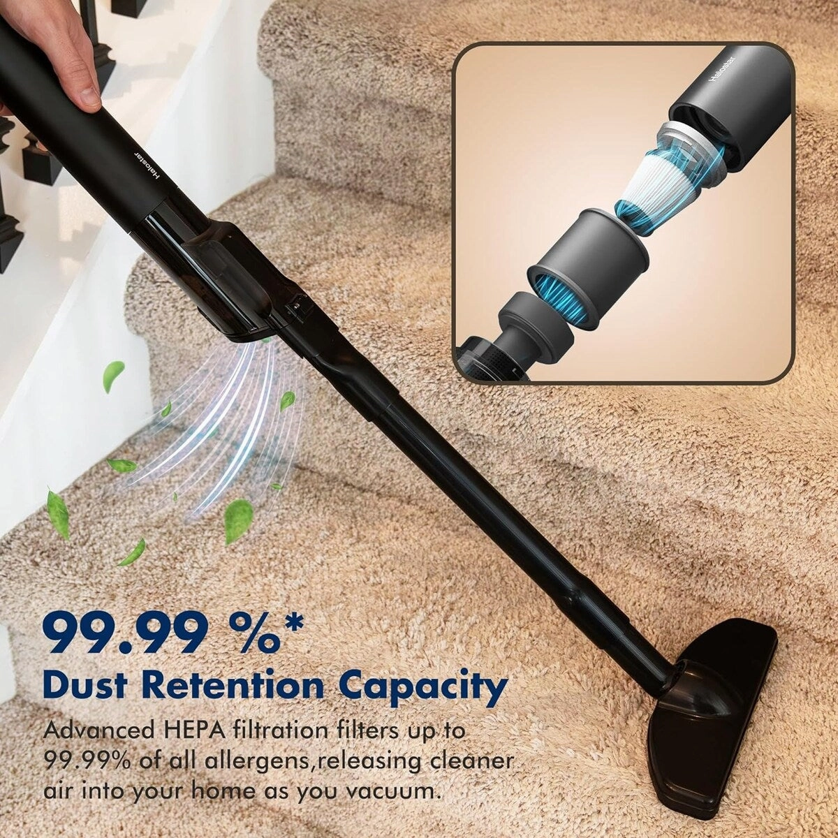 Stick Vacuum Cordless with 20Kpa Powerful Suction. Mini Vacuum Cleaner. Lightweight Vacuum with 4000mAh
