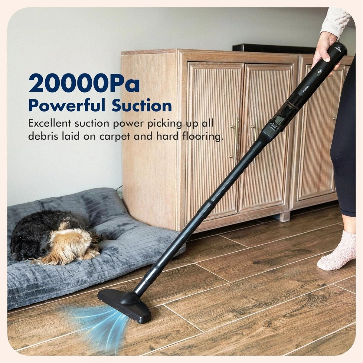 Stick Vacuum Cordless with 20Kpa Powerful Suction. Mini Vacuum Cleaner. Lightweight Vacuum with 4000mAh