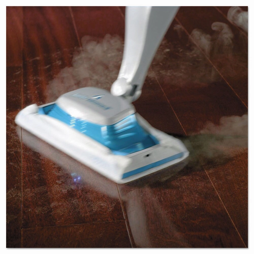 Swiffer Bissell SteamBoost Mop 10 inches Wide Head 48 inches Handle Blue 2/Carton