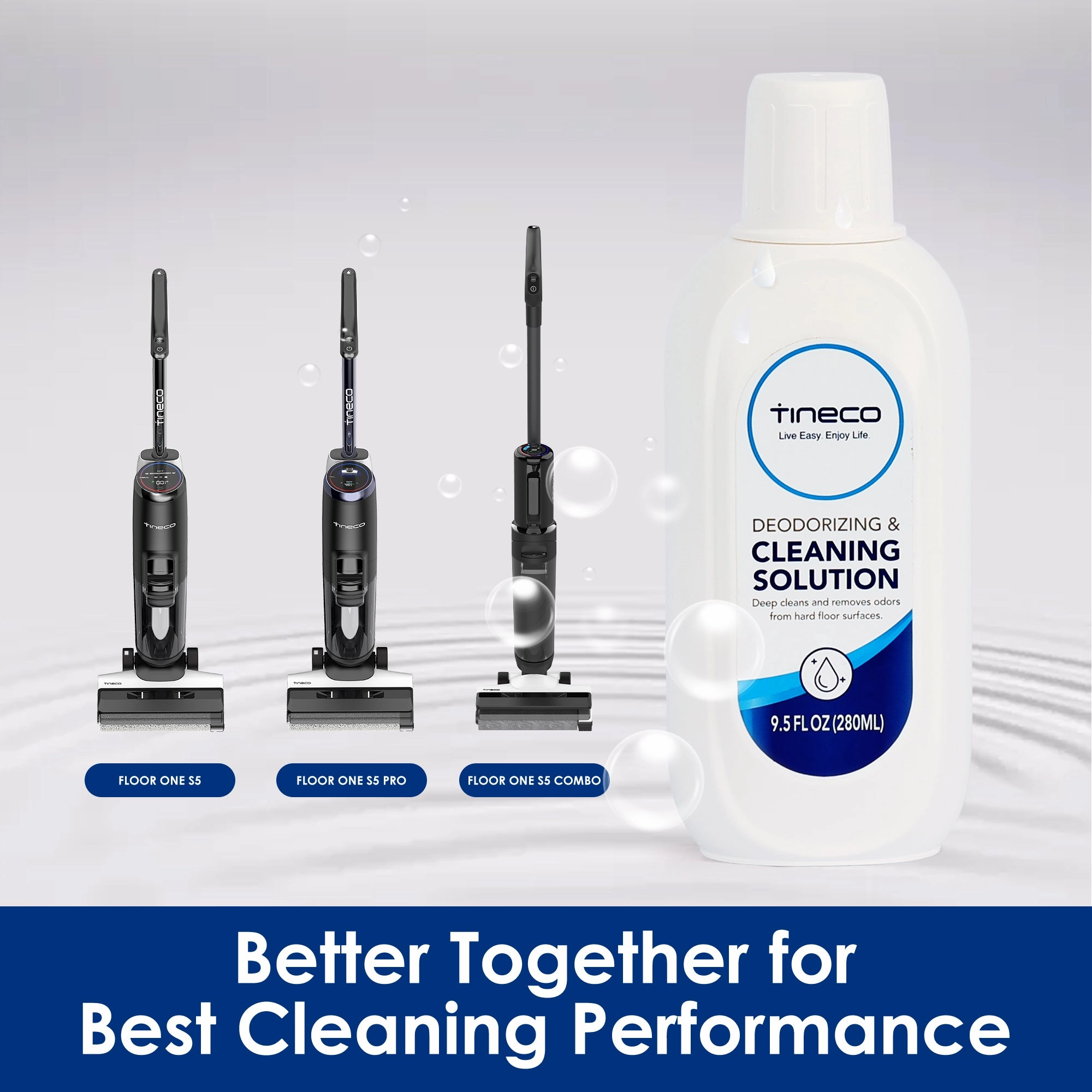 Tineco FLOOR ONE S7/S6/S5/S3/iFloor3/iFloor2/iFloor Series Multi-Surface Cleaning Solution:33.8 FL OZ (1L)