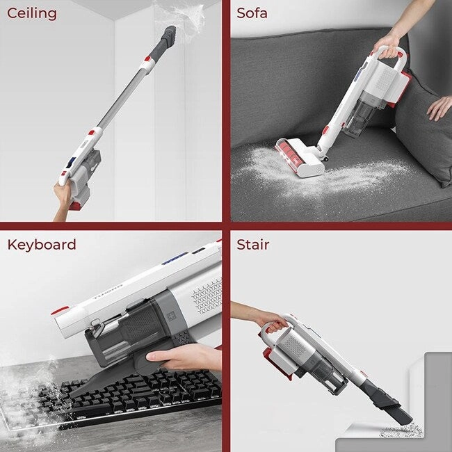 Turbro Doubtfire D16 Bagless Stick Vacuum White/Red