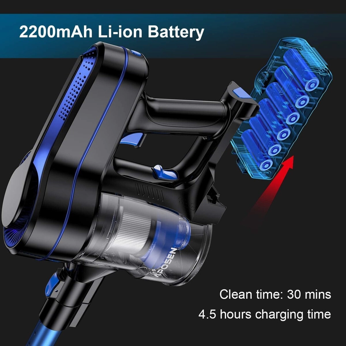 Upright Bagless Cordless Vacuum Cleaner