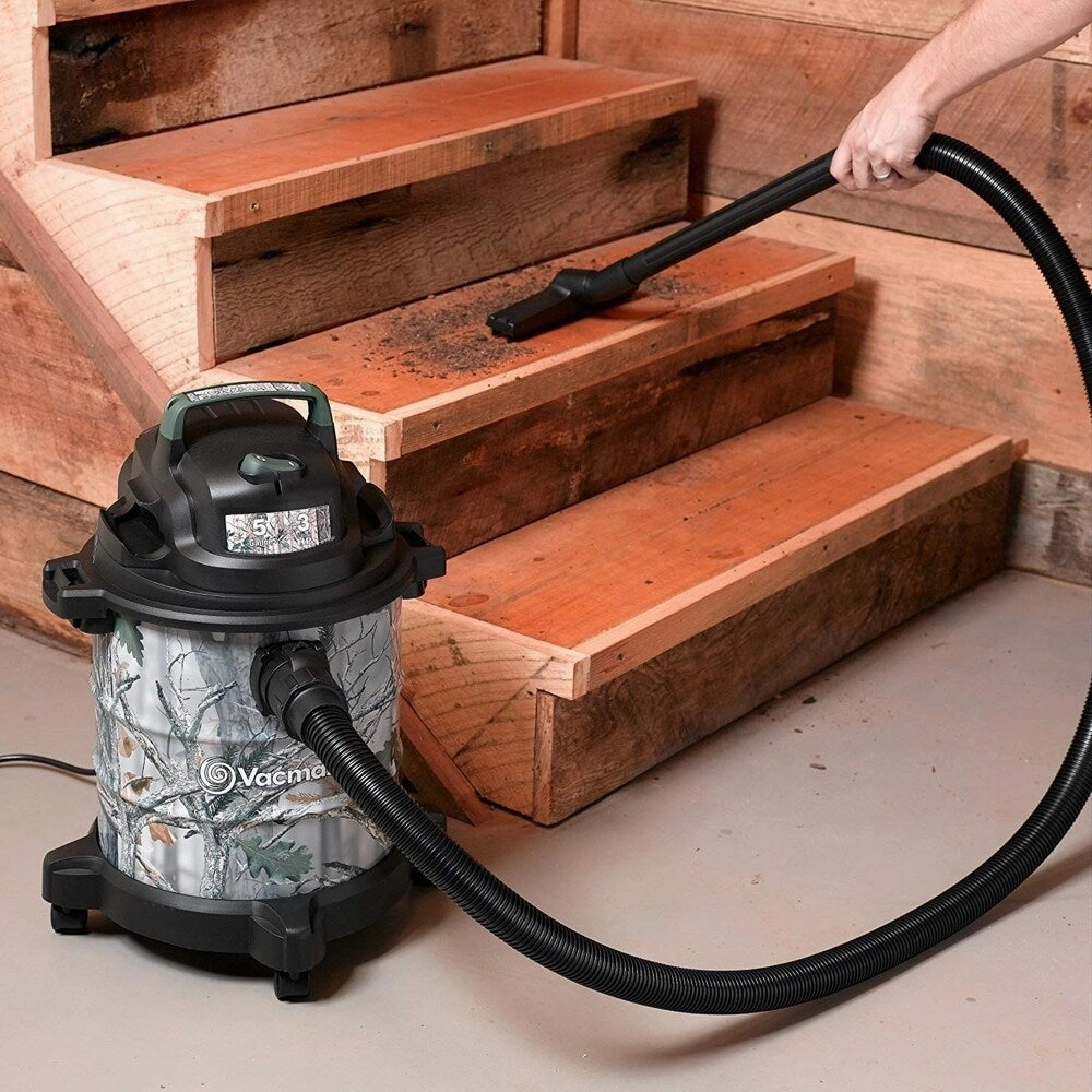 Vacmaster. 1001. 5 Gallon 3 Peak HP Stainless Steel Game Trail Camo Wet/Dry Shop Vacuum