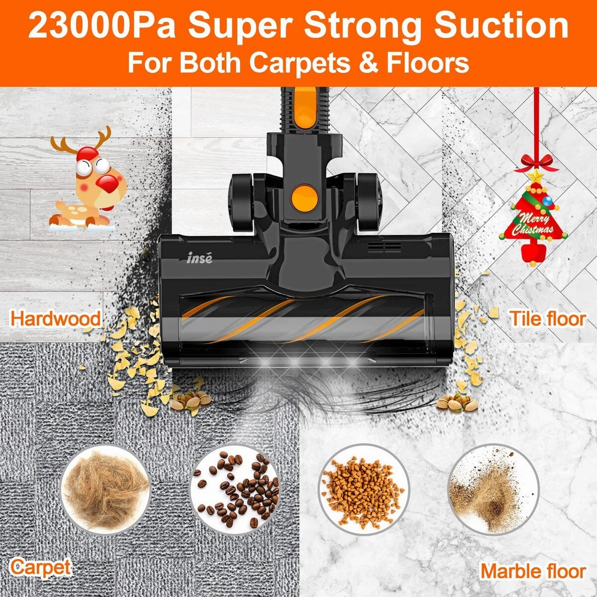 Vacuum Cleaner. 23Kpa Strong Suction Stick Vacuum with 45min Long