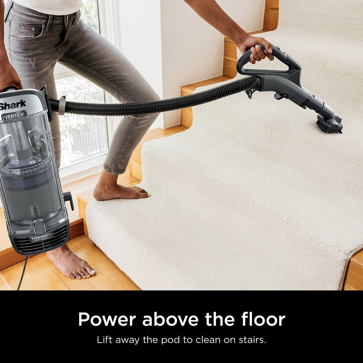Vertex DuoClean PowerFins Upright Vacuum. with Powered Lift-Away & Self-Cleaning Brushroll. Dark Lilac. 1 qt Dust Cup