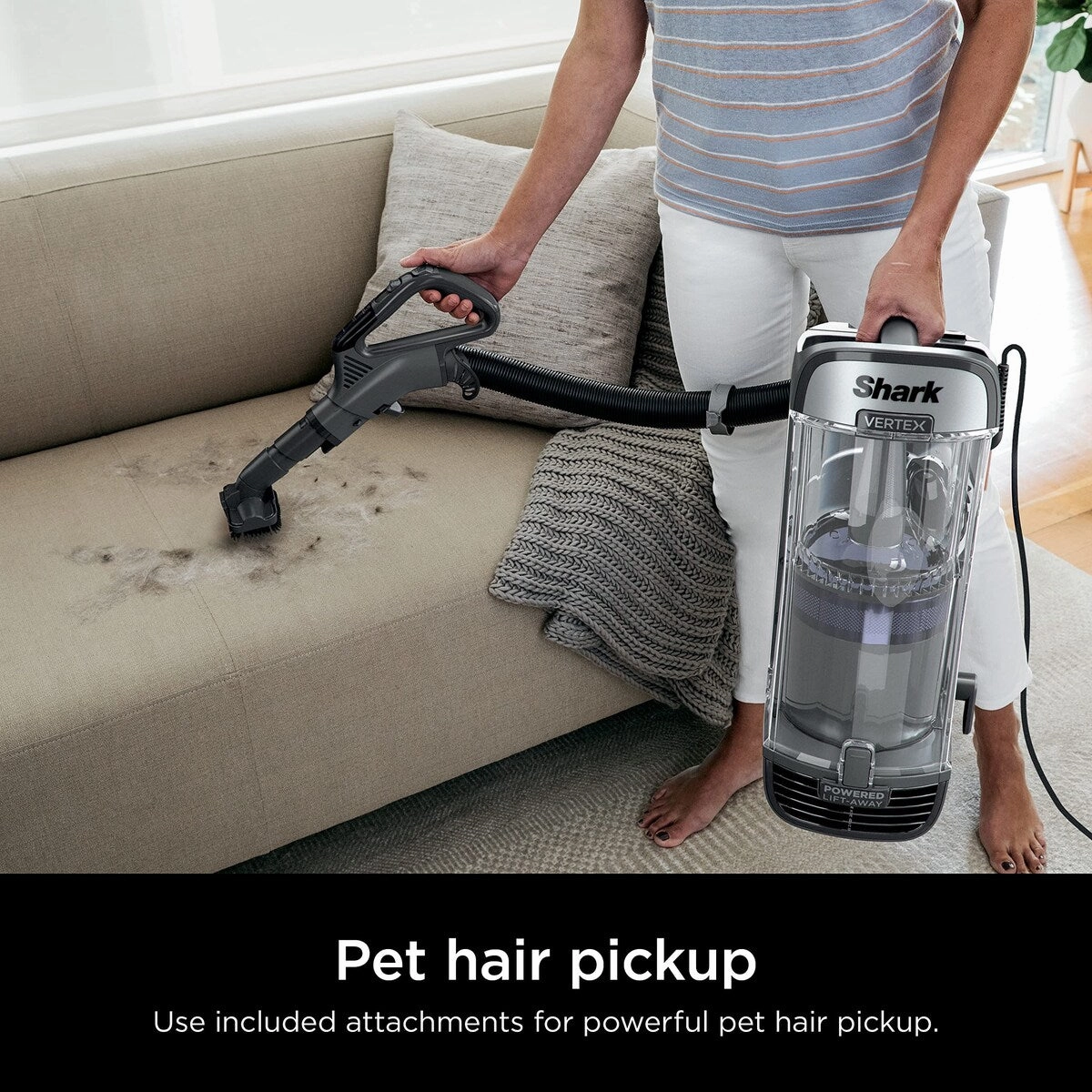 Vertex DuoClean PowerFins Upright Vacuum. with Powered Lift-Away & Self-Cleaning Brushroll. Dark Lilac. 1 qt Dust Cup