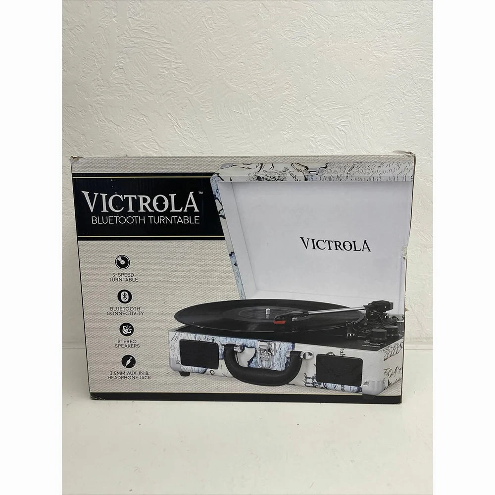 Victrola Built-in Stereo Bluetooth Portable Suitcase Record Player | VSC-550BT-BLK