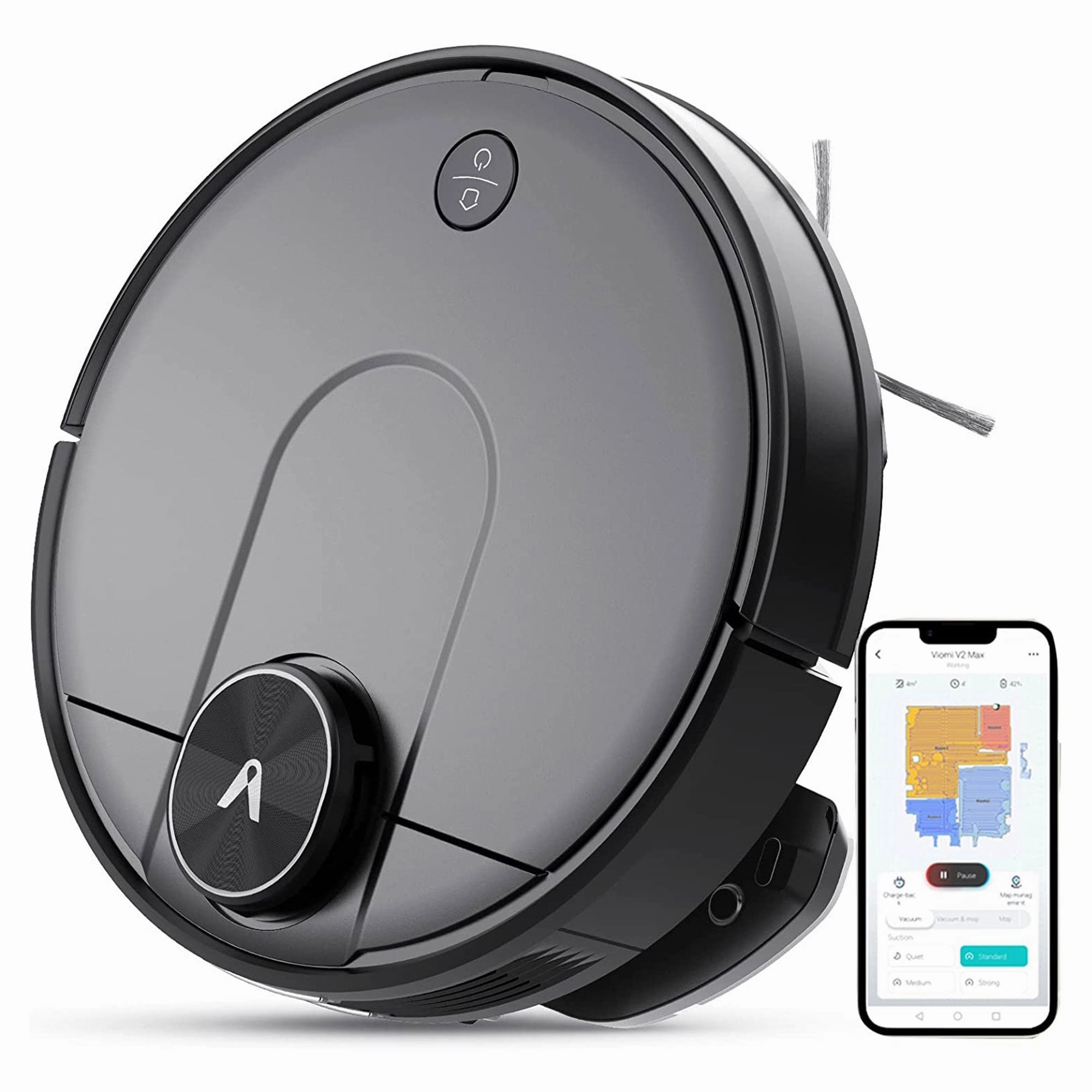 Viomi Smart Robot Vacuum V2 Max Duster Vacuum and Mop for Multi Floors. Black - 7.93