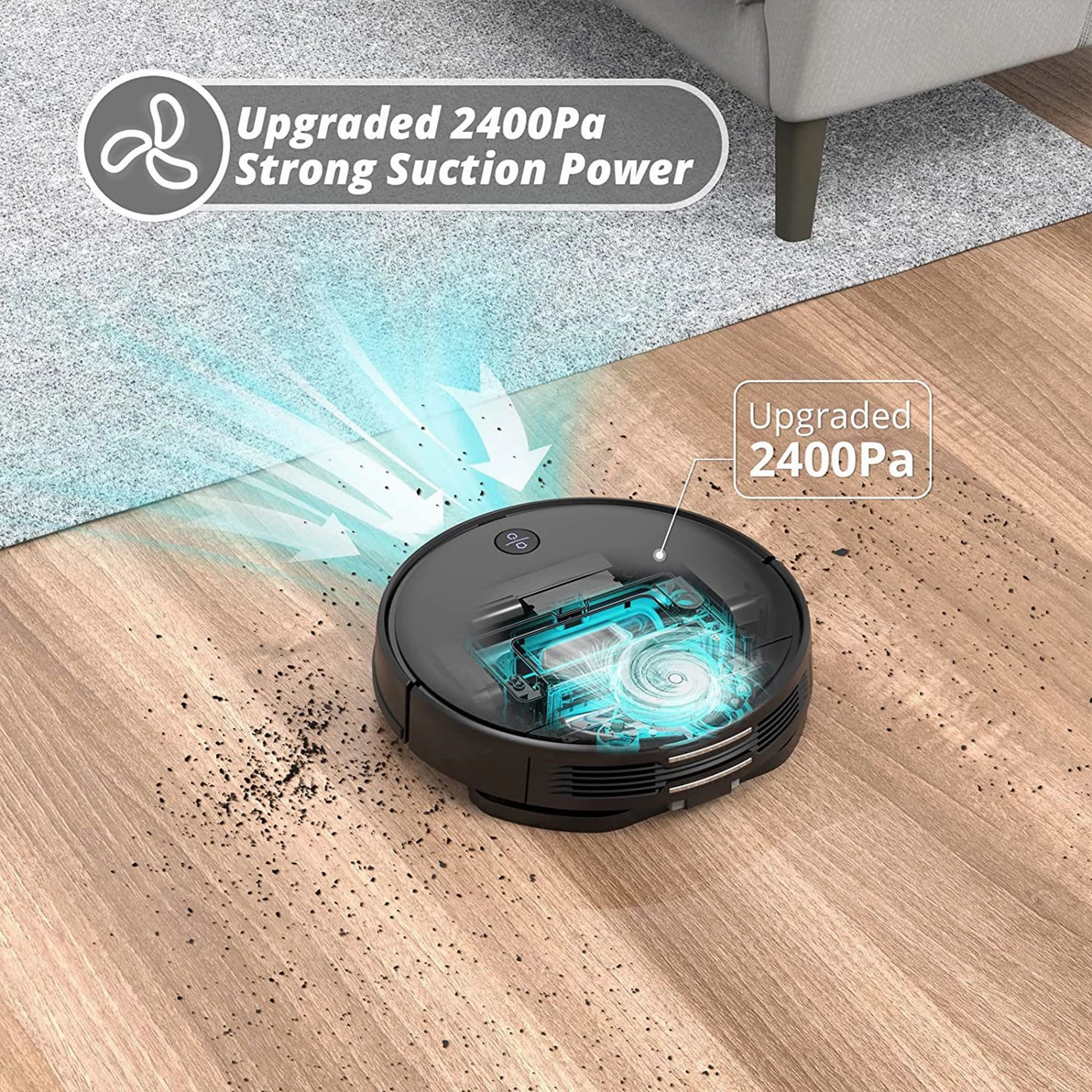Viomi Smart Robot Vacuum V2 Max Duster Vacuum and Mop for Multi Floors. Black - 7.93