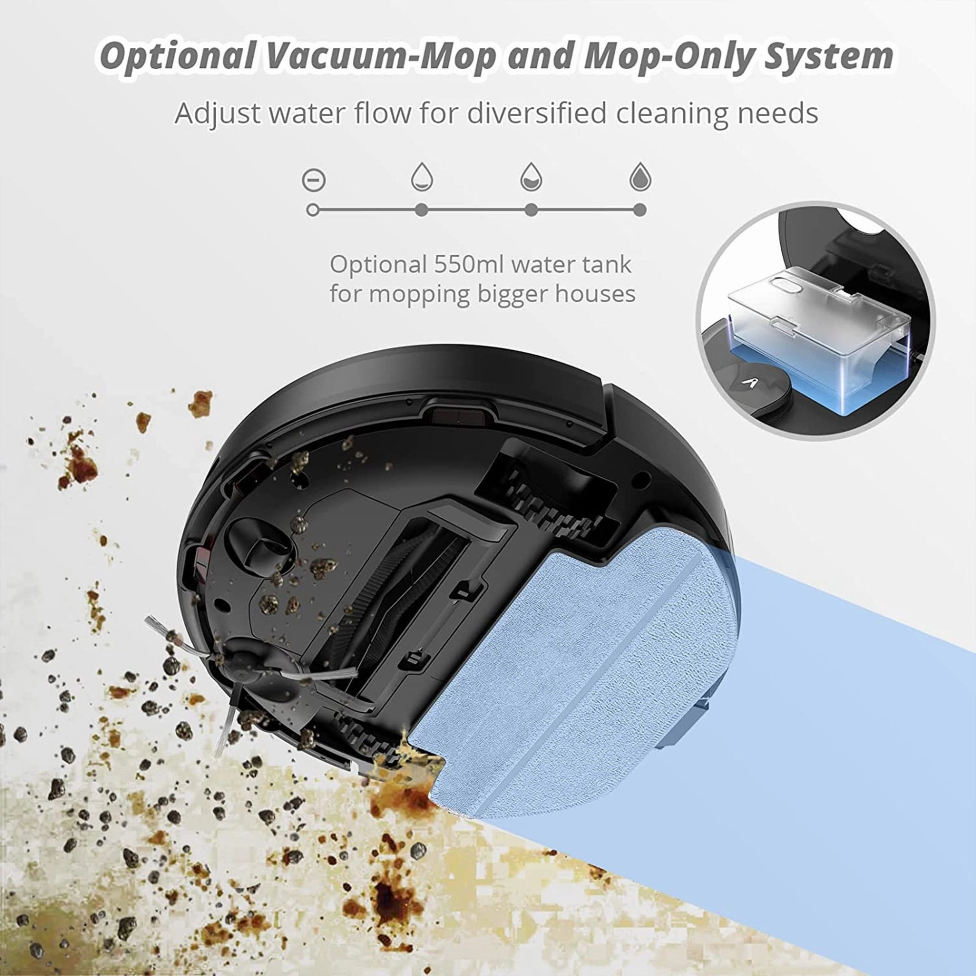 Viomi Smart Robot Vacuum V2 Max Duster Vacuum and Mop for Multi Floors. Black - 7.93