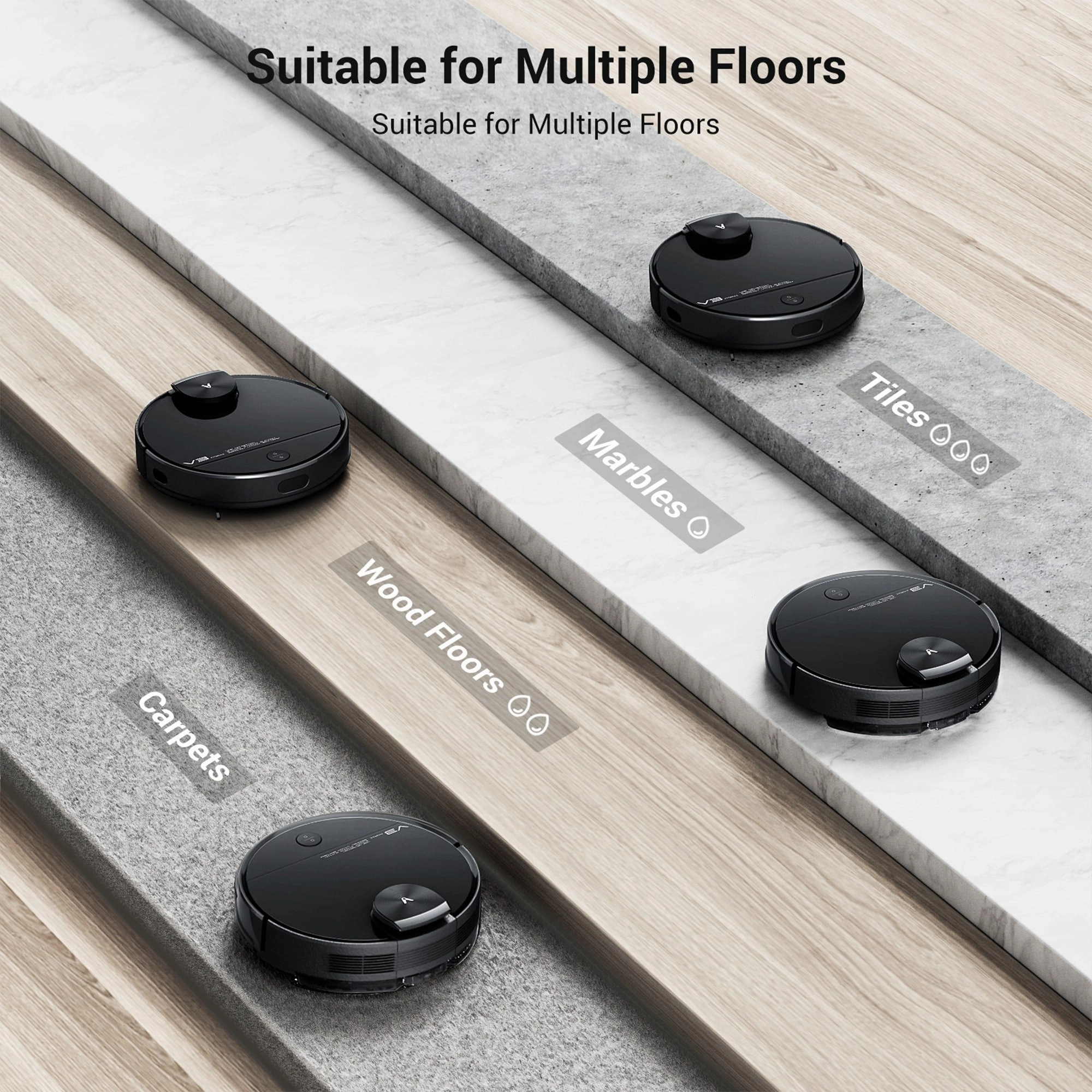 Viomi Smart Robot Vacuum V3 Max Duster Vacuum and Mop for Multi Floors. Black - 10