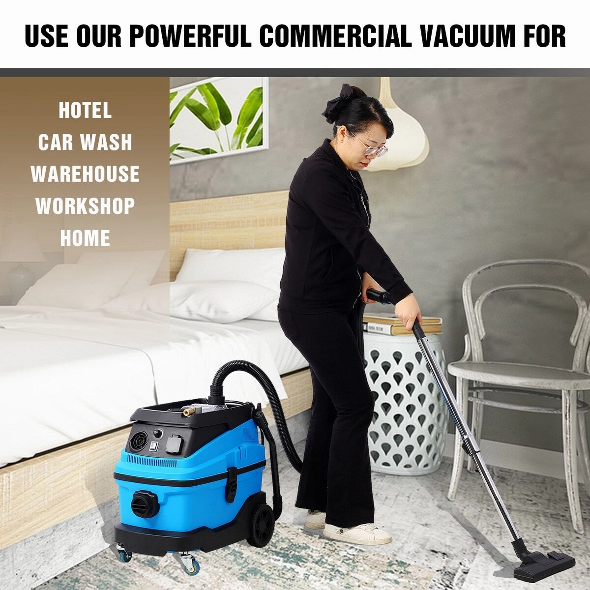 Wet Dry Blow Vacuum 3 in 1 Shop Vacuum Cleaner with More Than 18KPA Powerful Suction 8 Gallon Large Capacity 6 Peak Hp 1200W