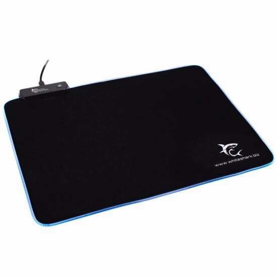 White Shark Luminous Gaming Mouse Pad with LED Illuminated Edges - Black | LUMINOUS -350X250
