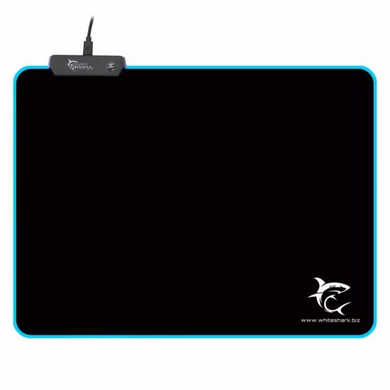 White Shark Luminous Gaming Mouse Pad with LED Illuminated Edges - Black | LUMINOUS -350X250