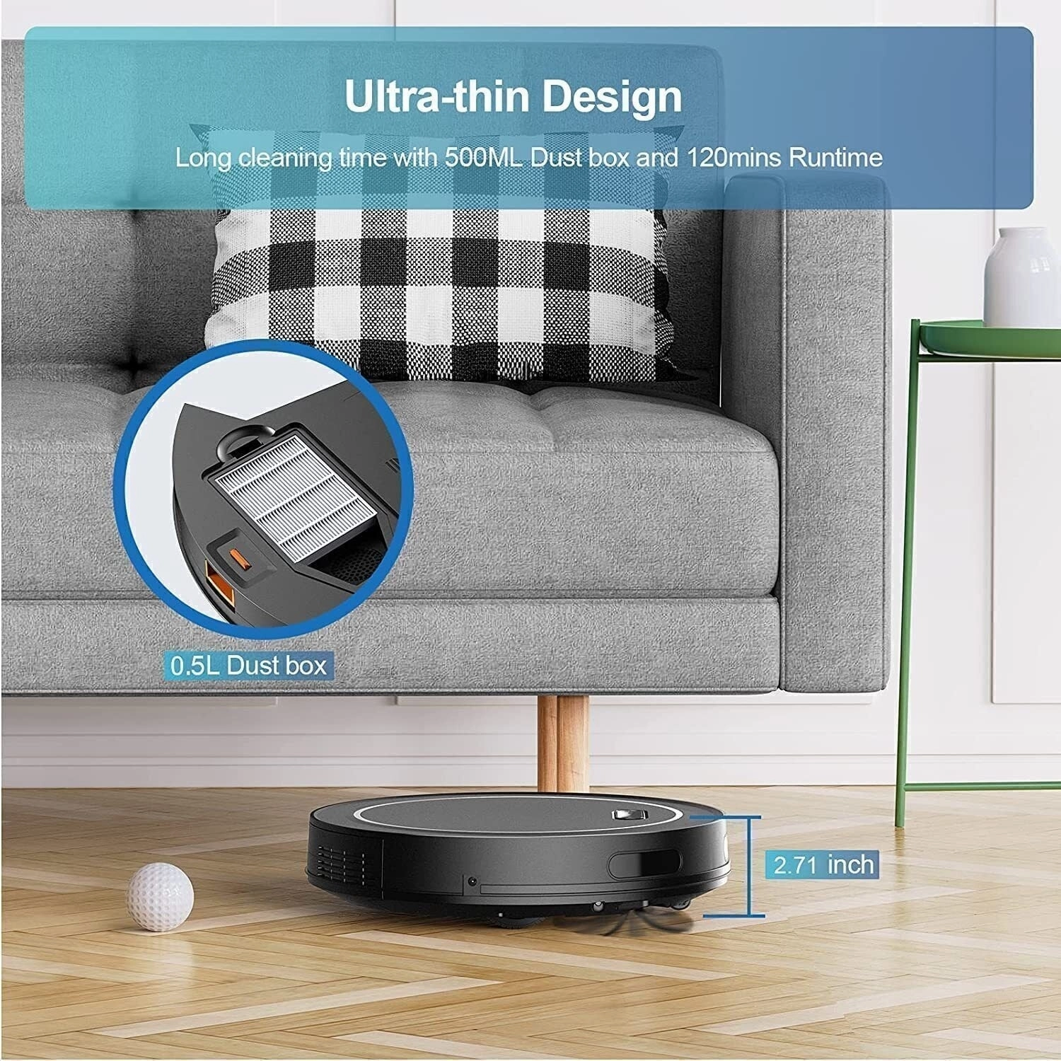 WiFi 2 in 1 Robot Vacuum 2500Pa Remote and App Control