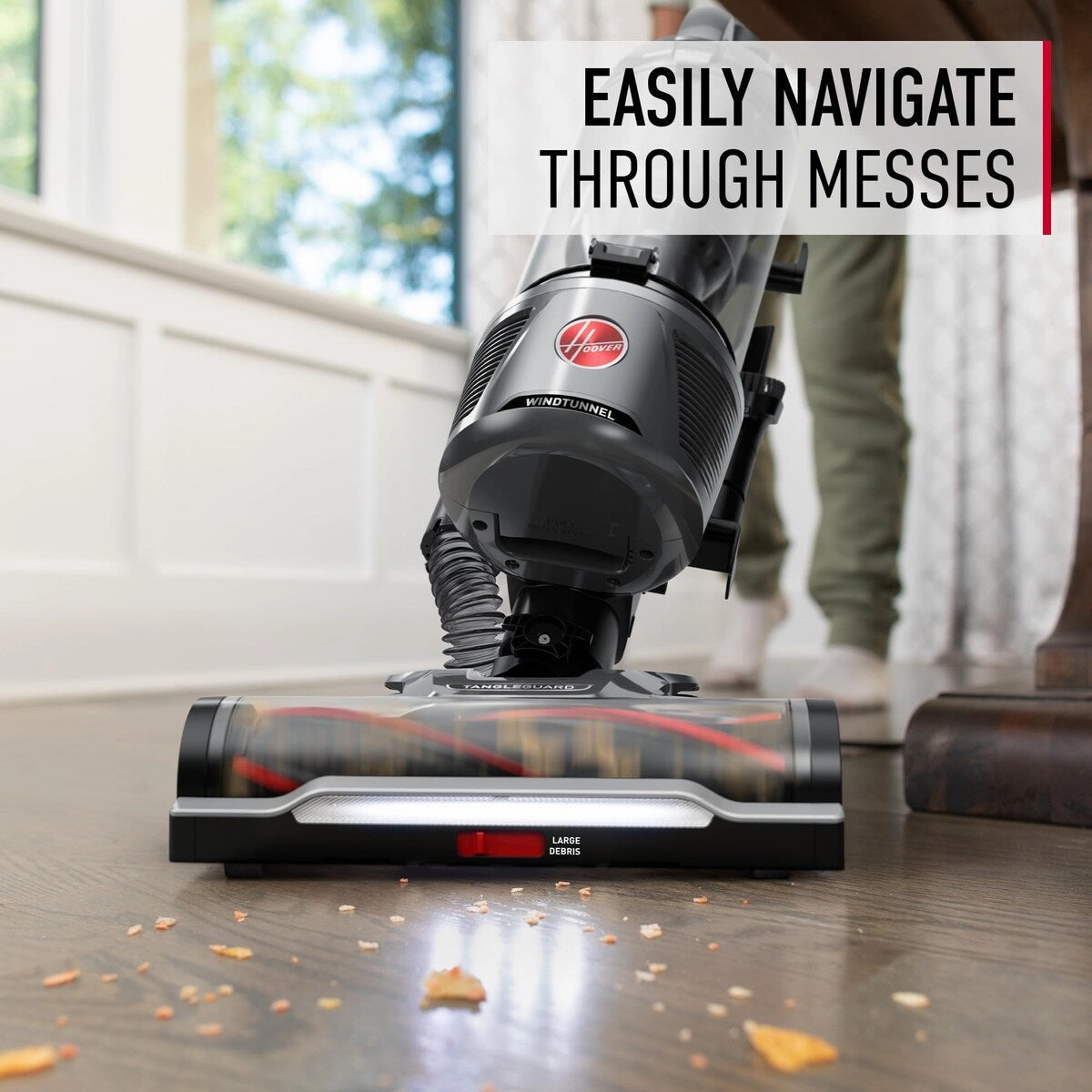 WindTunnel Tangle Guard Upright Vacuum. Bagless Cleaner. HEPA Media Filtration. For Carpet and Hard Floor. Gray